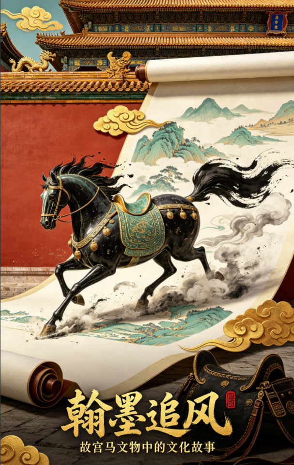 "翰墨追风"故宫马文物中的文化故事